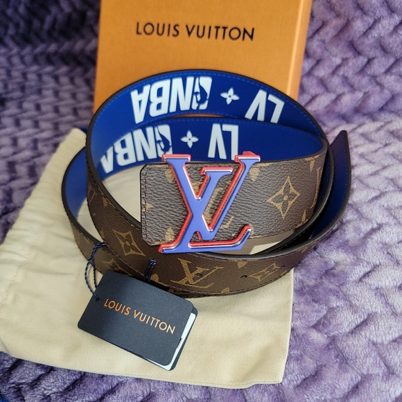 Louis Vuitton LV Shape Reversible Belt 40 MM Light Blue for Men